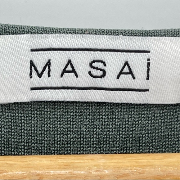 Masai Balsam Green Relaxed Fit Lagenlook Midi Dress Boxy Minimal Boho Size Med - Picture 10 of 13